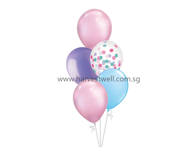Create Your Own Bouquet 5 Balloons MIX 1 Confetti Singapore